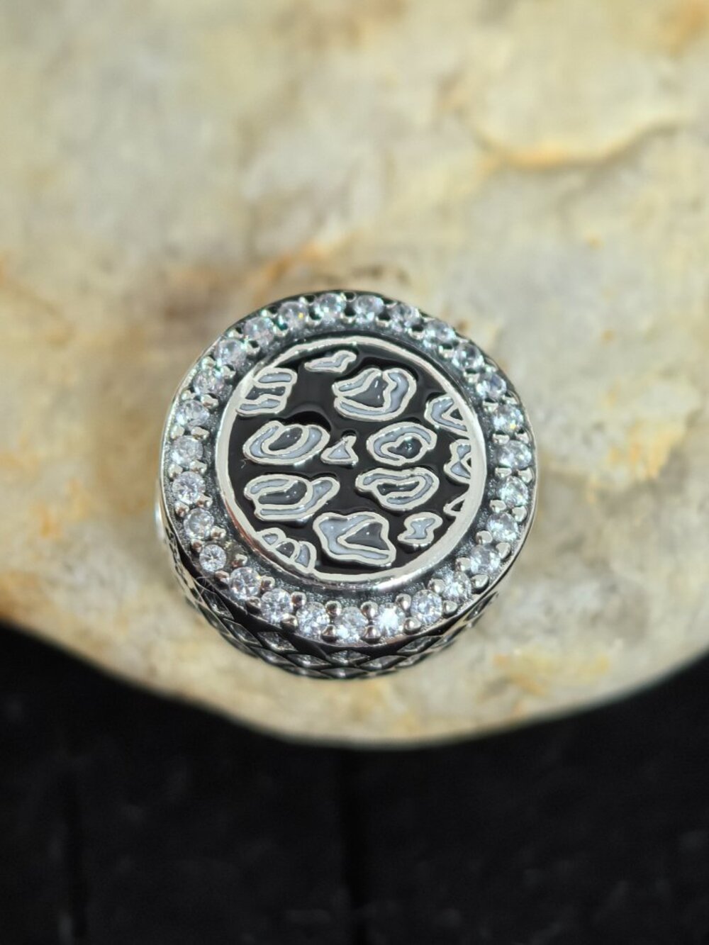 Pandora Black Leopard Print String Charm Pendant, S925 Silver Jewelry (Women's)